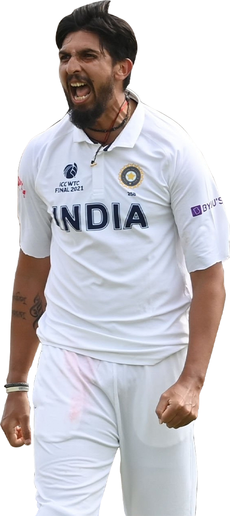 Ishant Sharma mid-celebration, INDIA jersey